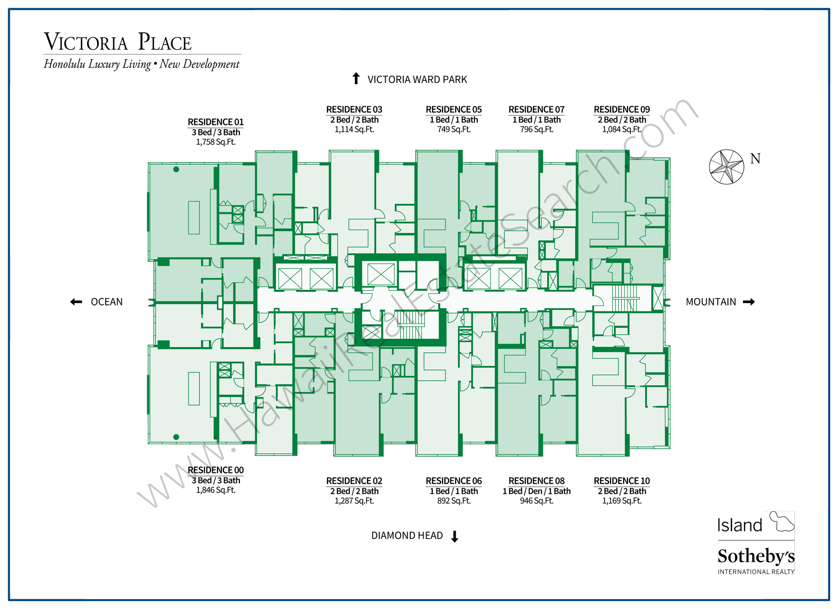 Victoria Place Honolulu Site Map